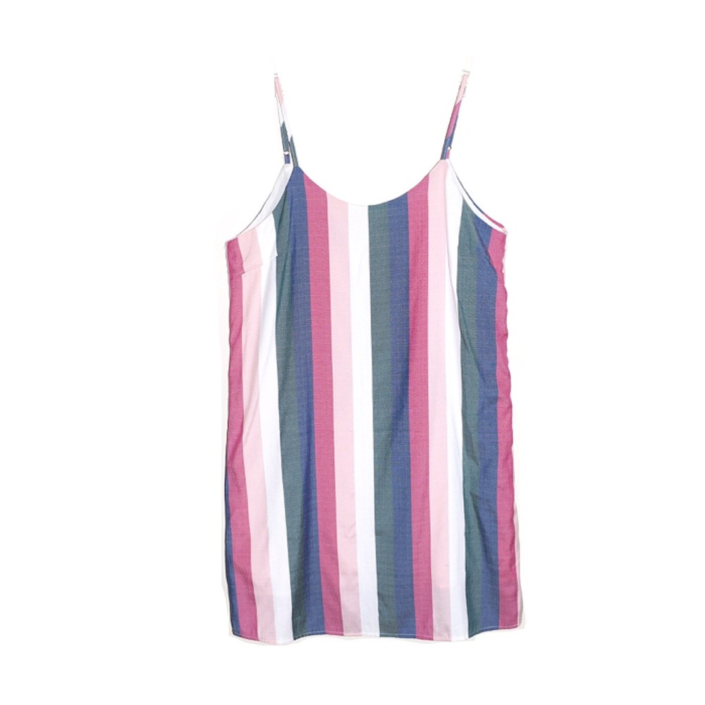 Vestique Striped Sleeveless Mini Dress